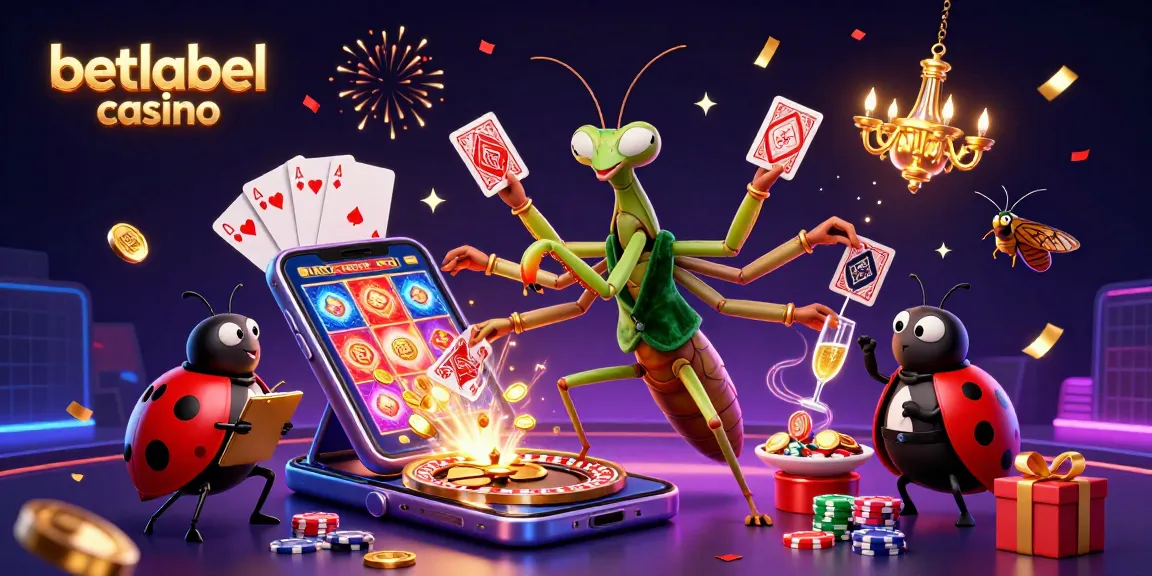 Experience thrilling gameplay at betlabel casino with a dynamic scene featuring animated characters and slot game excitement.
