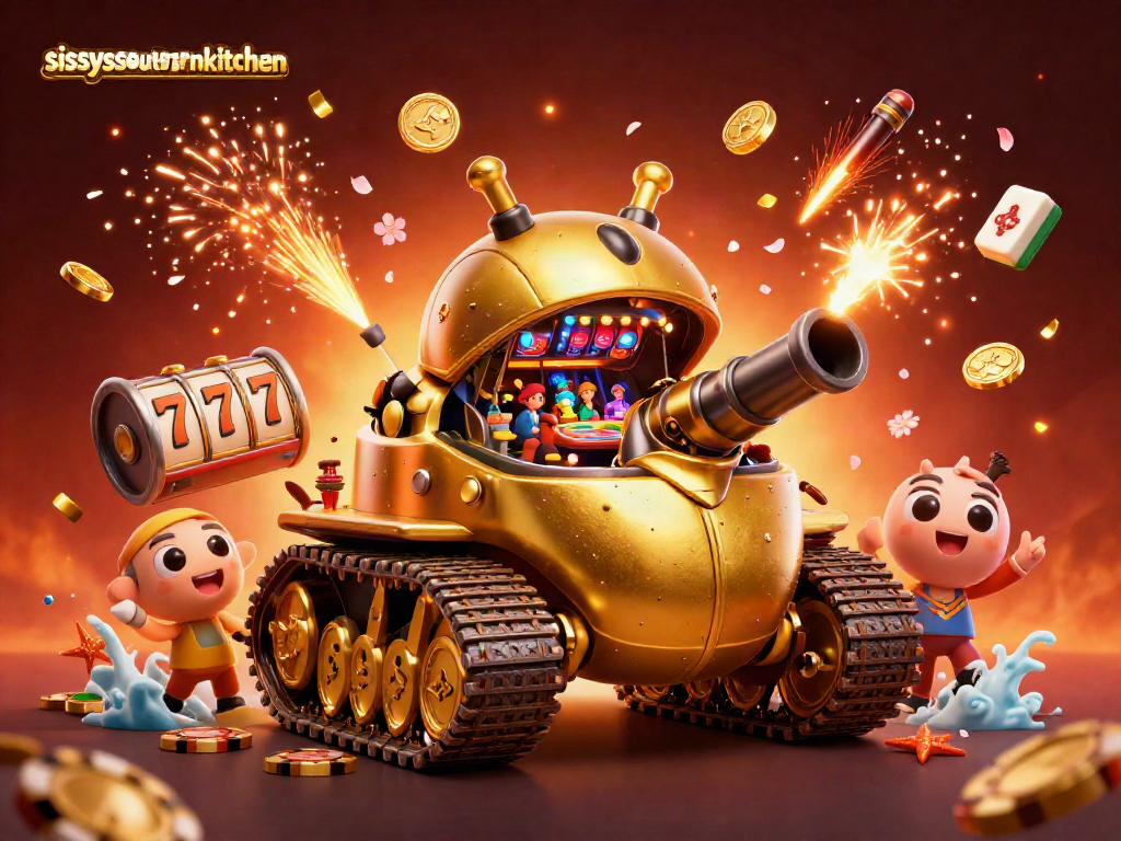 Experience the thrills of sissyssouthernkitchen with a miniature casino in a golden beetle tank.