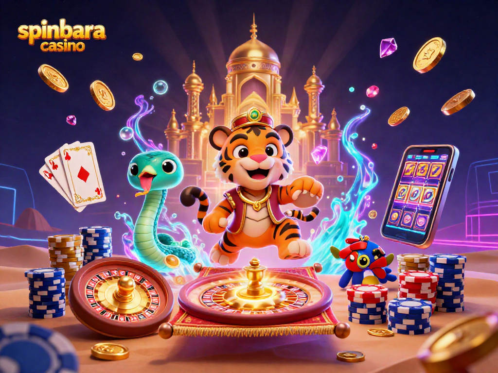 Experience thrilling games at spinbara casino with a vibrant Arabian Nights theme and dynamic elements.